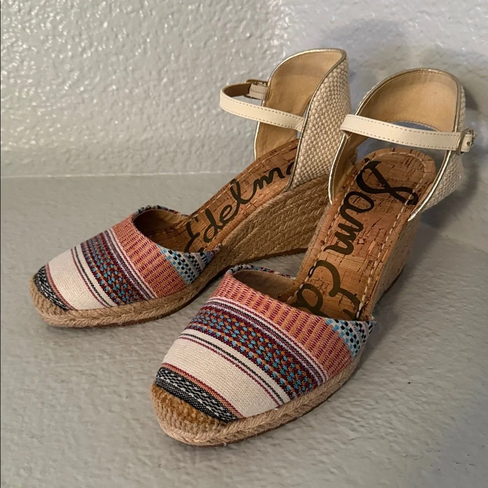 Sam Edelman Payton Espadrille Flats Size 8 Natural Jute Platform Summer Shoes